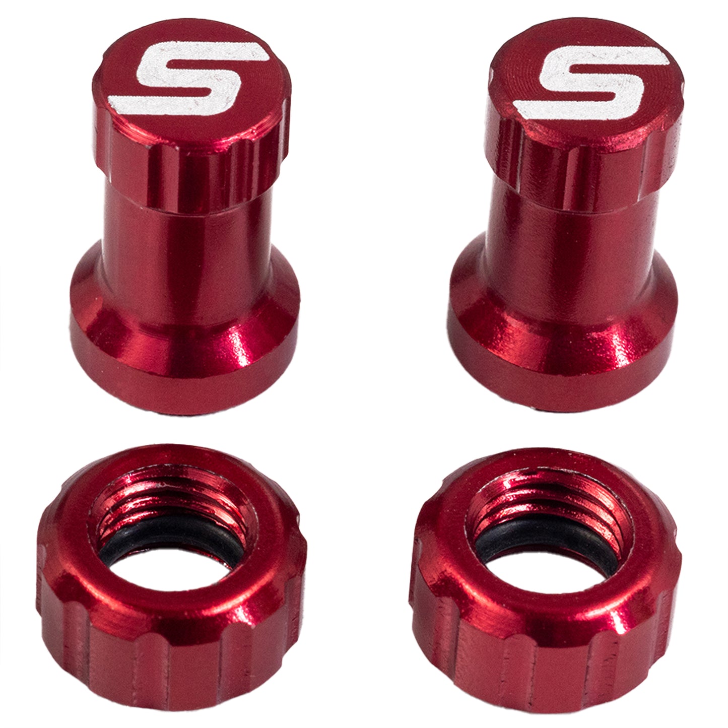 Tubeless Valves Stans No Tubes Stans Tubeless Valve Stem Cap Color Kit - Red Pair Brown
