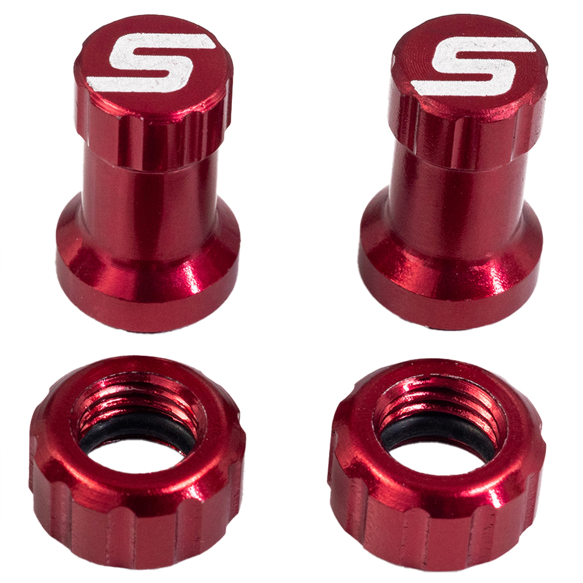 Tubeless Valves Stans No Tubes Stans Tubeless Valve Stem Cap Color Kit - Red Pair Brown