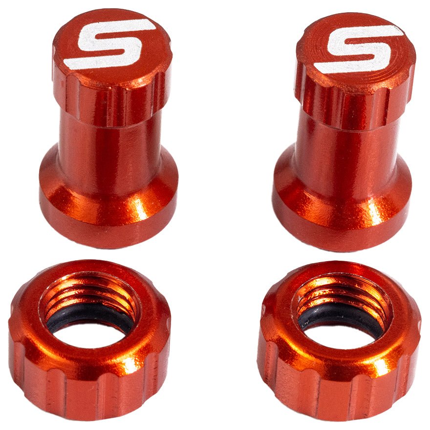 Tubeless Valves Stans No Tubes Stans Tubeless Valve Stem Cap Color Kit - Orange Pair Brown
