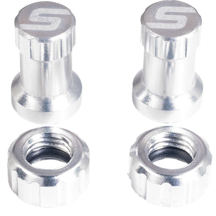 Tubeless Valves Stans No Tubes Stans Tubeless Valve Stem Cap Color Kit - Silver Pair Light Gray