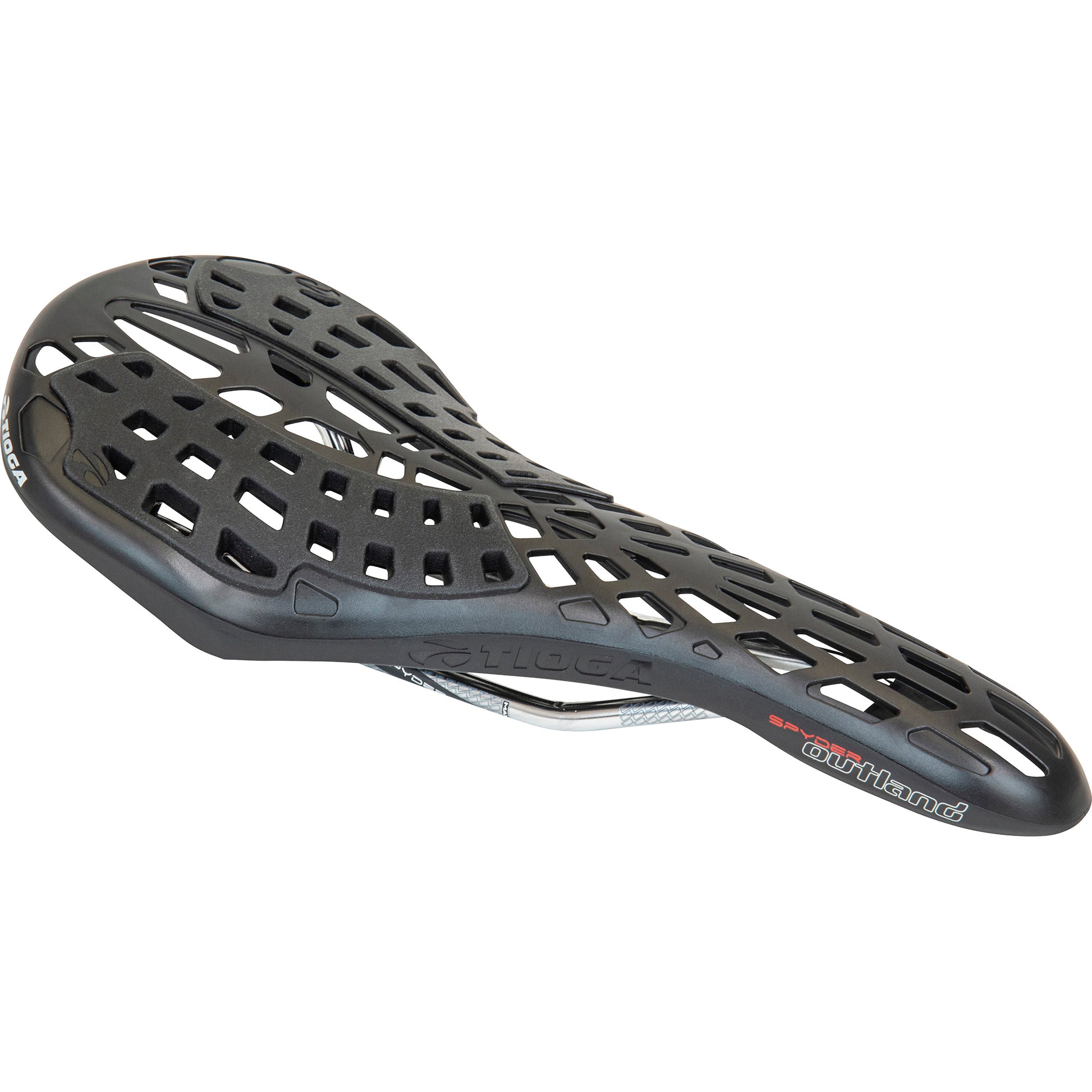 Saddles Tioga Tioga Spyder Outland Saddle CrMo Rail - Black Dark Slate Gray