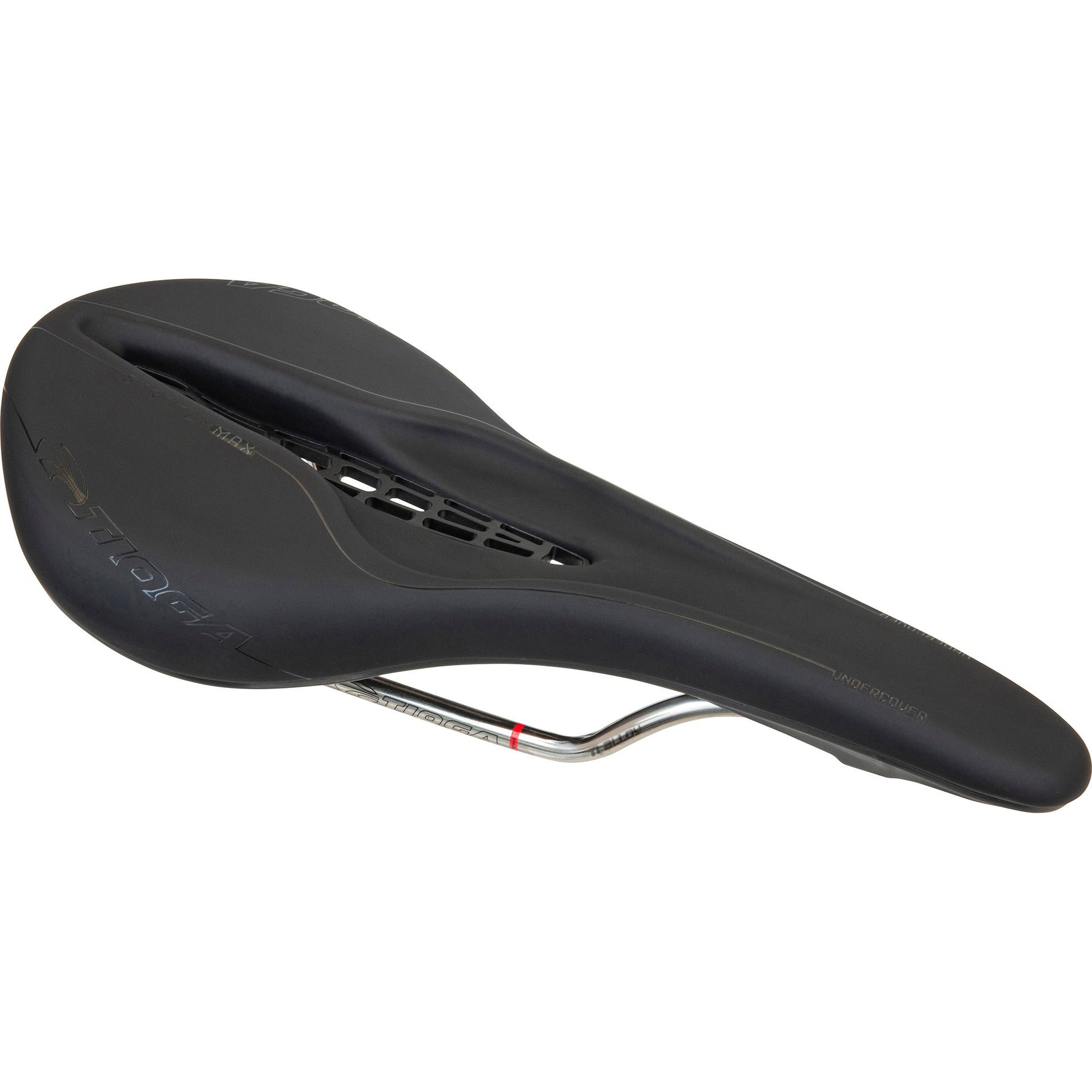 Saddles Tioga Tioga Undercover Stratum Max Saddle Steel Rail Black Dark Slate Gray