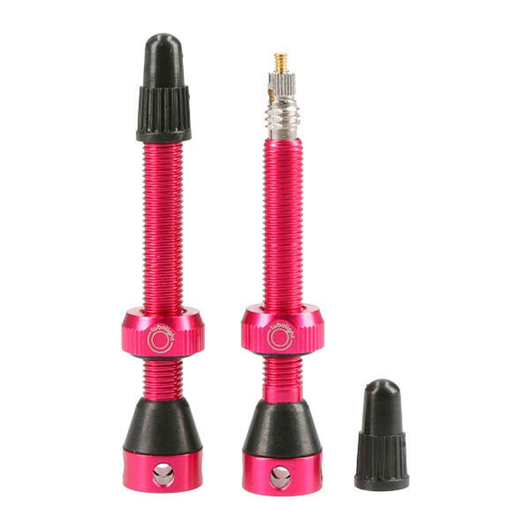 Tubeless Valves Tubolight Tubolight Air Valve 50mm Pink Pair Maroon
