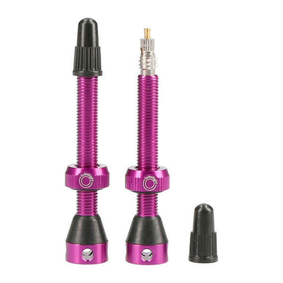 Tubeless Valves Tubolight Tubolight Air Valve 50mm Purple Pair Maroon