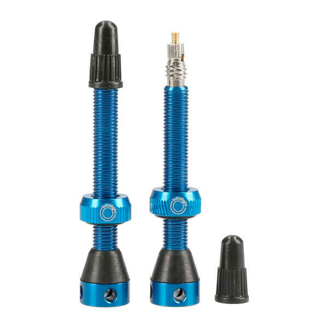 Tubeless Valves Tubolight Tubolight Air Valve 50mm Blue Pair Dark Slate Blue
