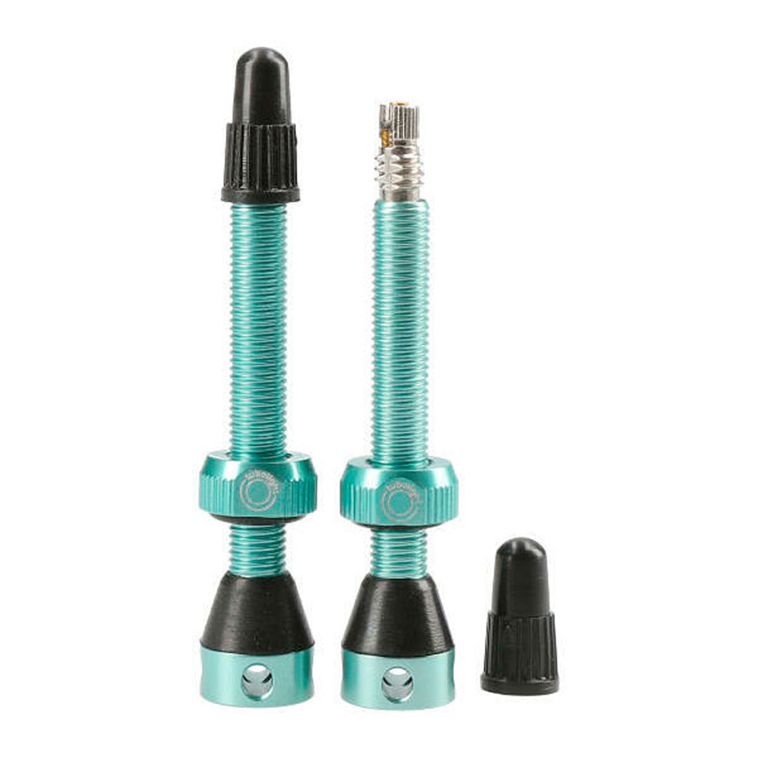 Tubeless Valves Tubolight Tubolight Air Valve 50mm Turquoise Pair Cadet Blue
