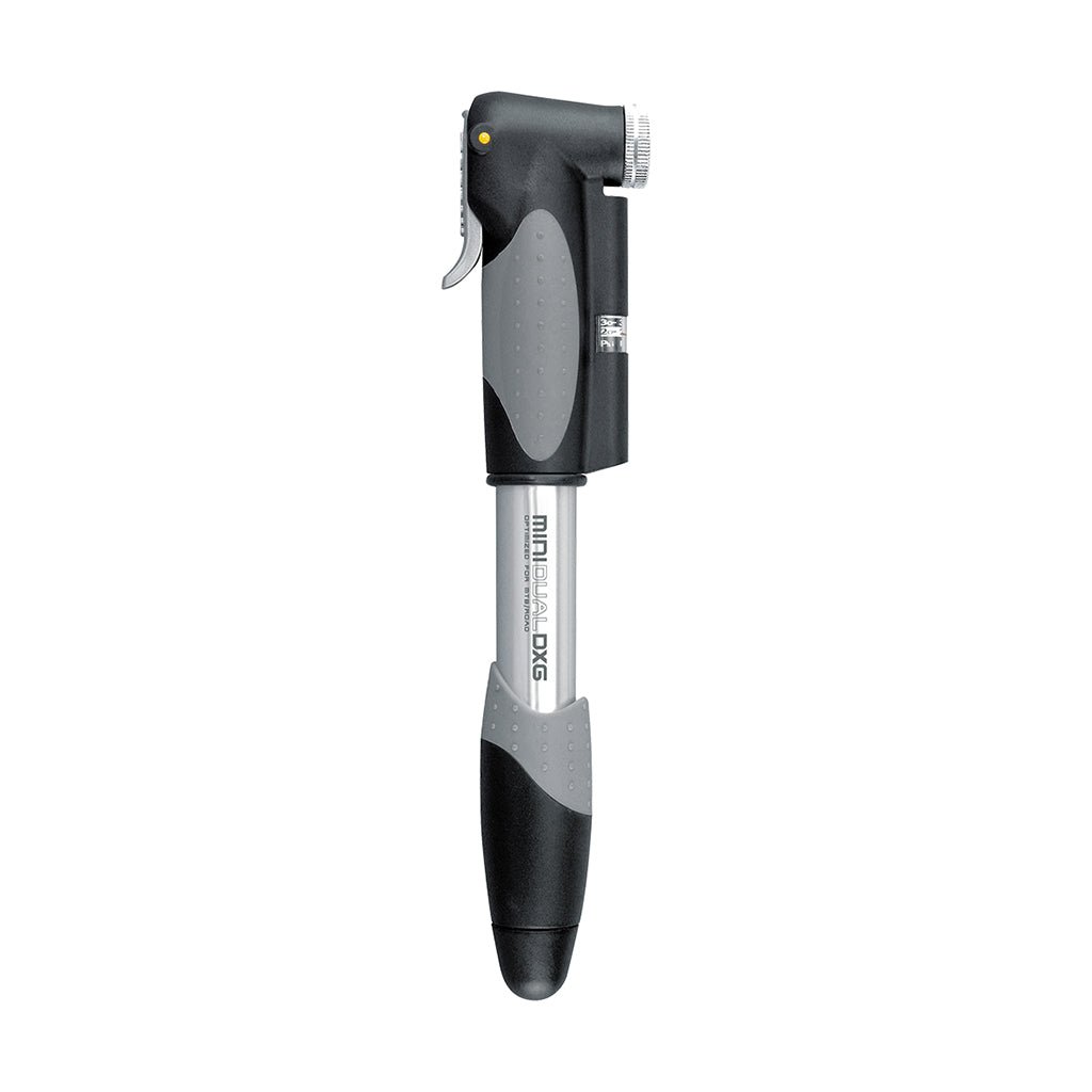 Frame Pump Topeak Topeak Mini Dual DXG Mini Pump- 140psi With Gauge Silver/Black Dark Slate Gray