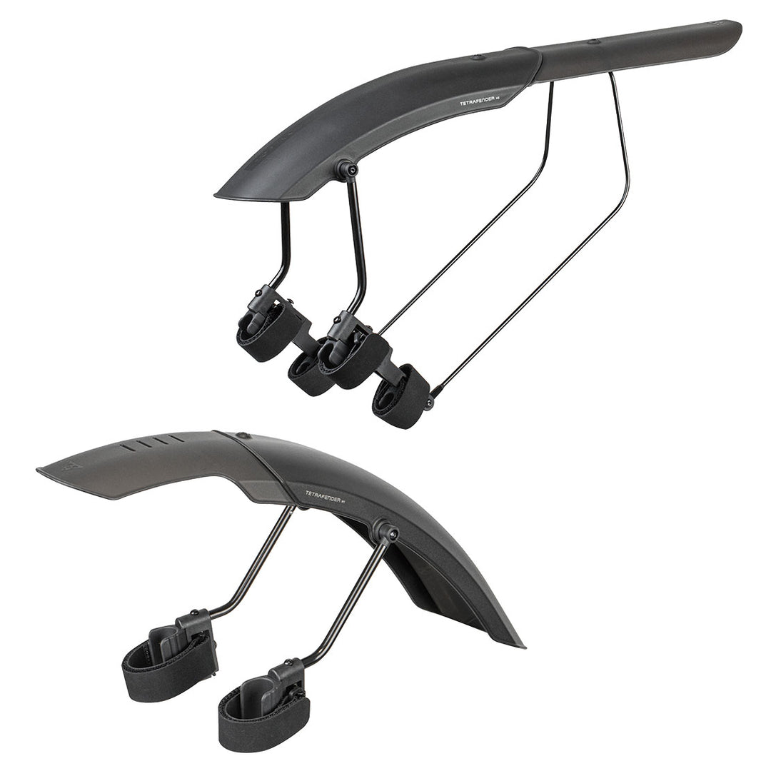 Clip-On Fender Topeak Topeak Tetrafender M1 and M2 Fender Set -Strap-on  Front and Rear Black Dark Slate Gray