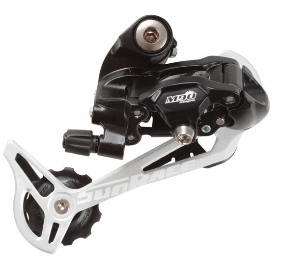 Rear Derailleurs SunRace SunRace M97 Rear Derailleur - 9-Speed Long Cage Black Light Gray