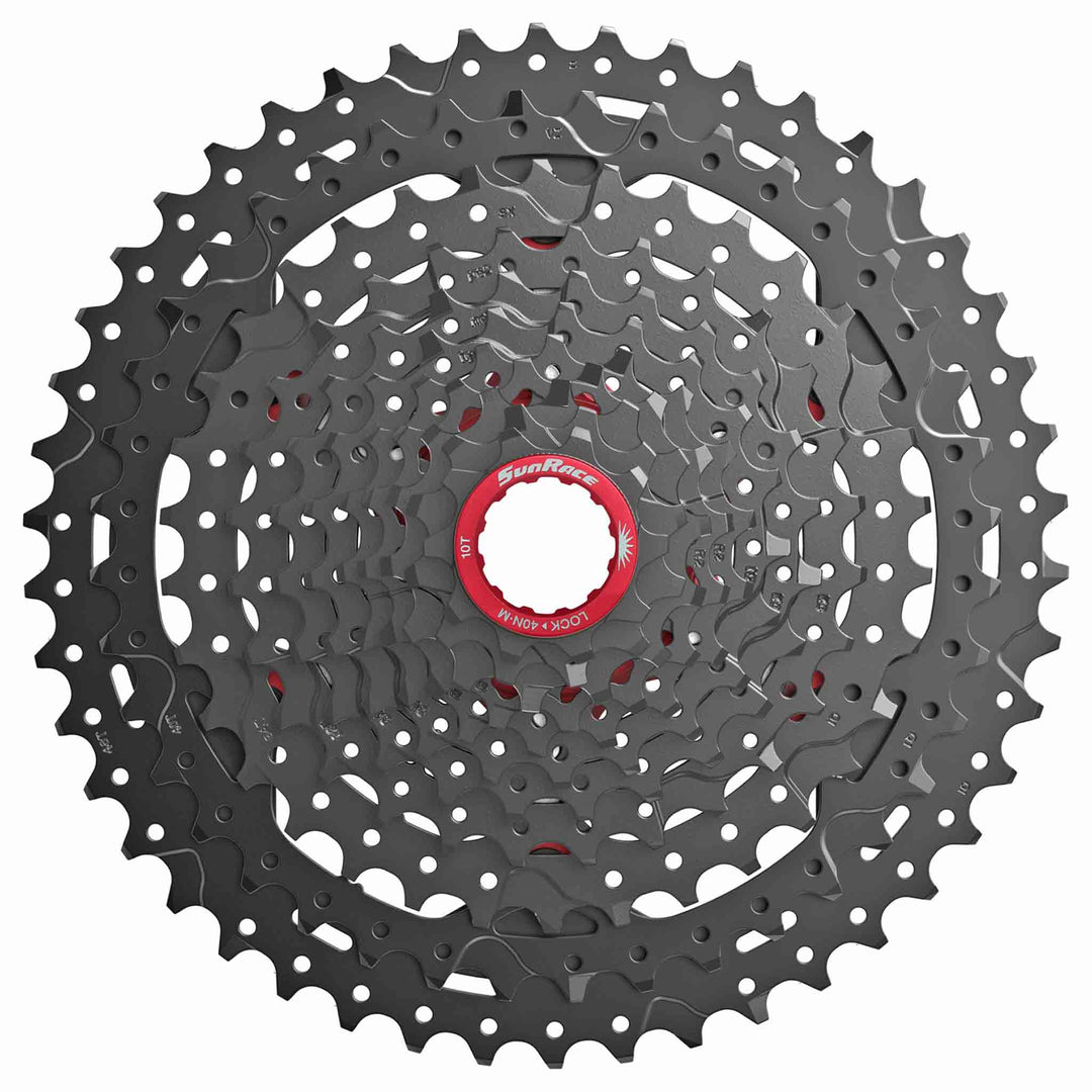 Cassettes and Cogs SunRace SunRace CSMX9X Cassette - 11-Speed 10-46t Black Chrome For XD Driver Body Dark Slate Gray