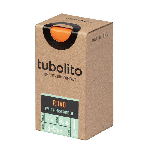 Tube Tubolito Tubolito Tubo Road Tube - 700 x 18-32mm 80mm Presta Valve Orange Rosy Brown