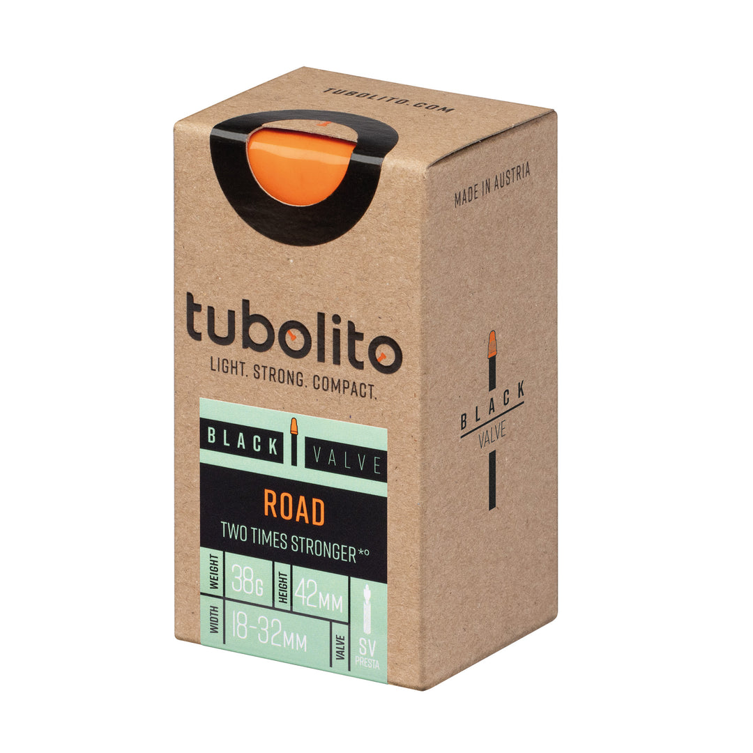 Tube Tubolito Tubolito Tubo Road Tube - 700 x 18-32mm 42mm Presta Valve Black Rosy Brown