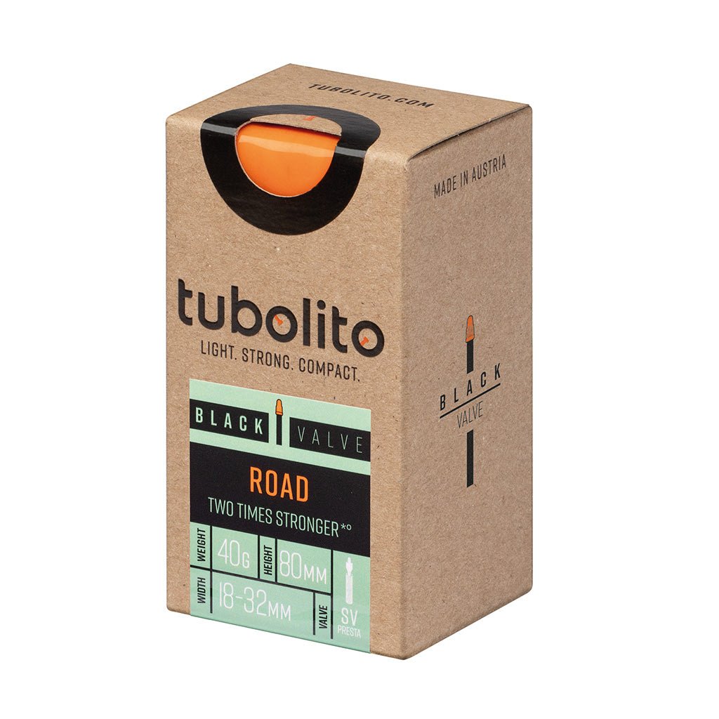 Tube Tubolito Tubolito Tubo Road Tube - 700 x 18-32mm 80mm Presta Valve Black Rosy Brown