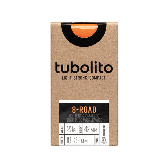 Tube Tubolito Tubolito S-Tubo Road Tube - 700 x 18-28mm 42mm Presta Valve Orange Rosy Brown