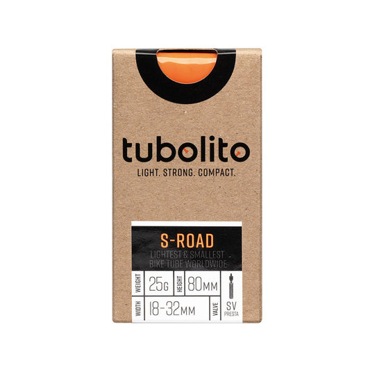 Tube Tubolito Tubolito S-Tubo Road Tube - 700 x 18-32mm 80mm Presta Valve Orange Rosy Brown