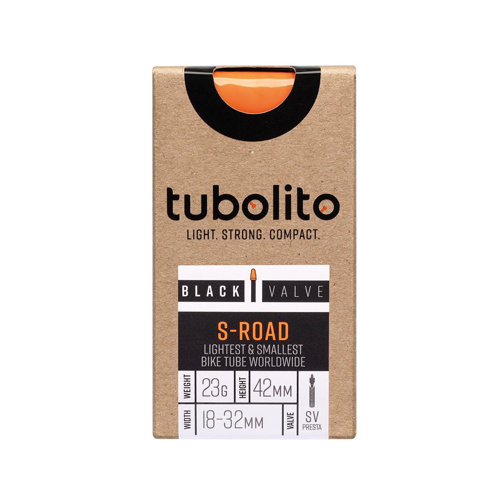 Tube Tubolito Tubolito S-Tubo Road Tube - 700 x 18-32mm 42mm Presta Valve Black Rosy Brown