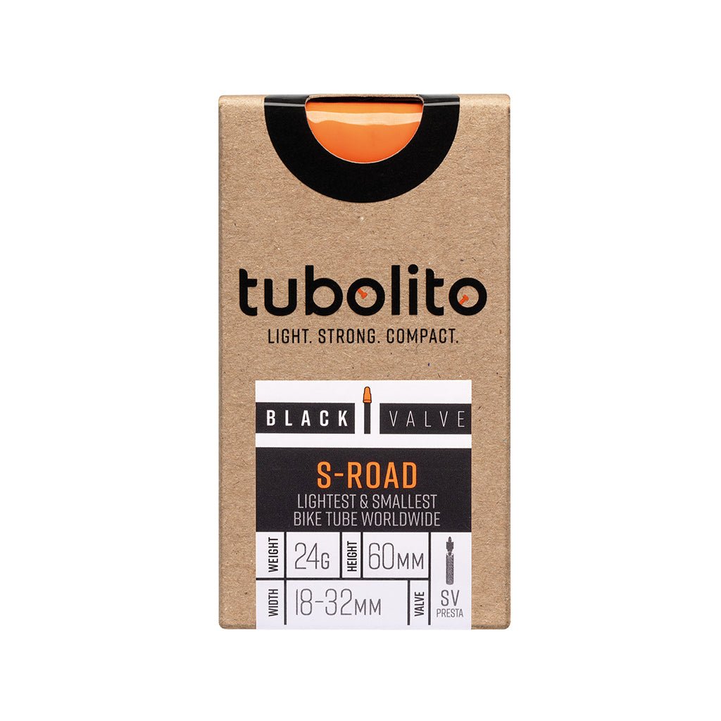 Tube Tubolito Tubolito S-Tubo Road Tube - 700 x 18-32mm 60mm Presta Valve Black Rosy Brown