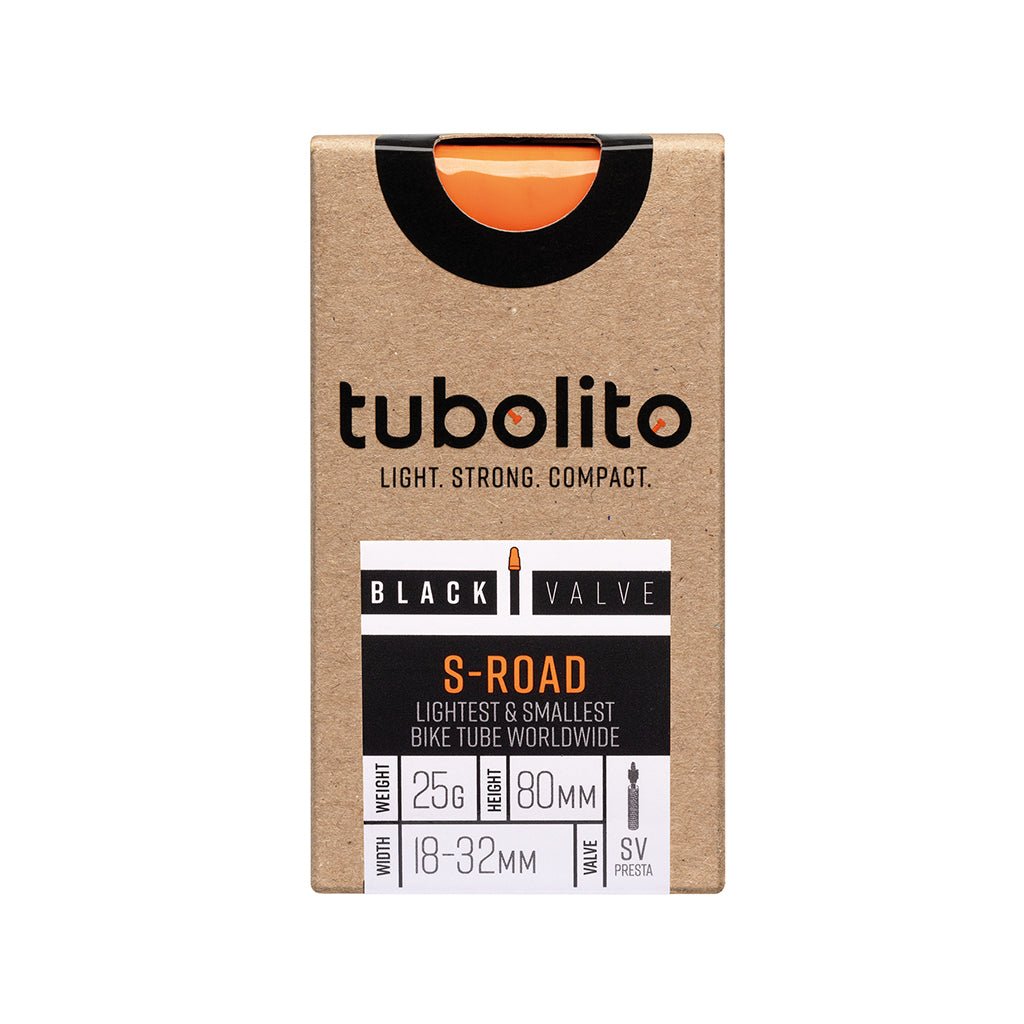 Tube Tubolito Tubolito S-Tubo Road Tube - 700 x 18-32mm 80mm Presta Valve Black Rosy Brown