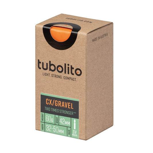 Tube Tubolito Tubolito Tubo CX/Gravel All Tube - 700 x 32-50mm 42mm Presta Valve Orange Rosy Brown