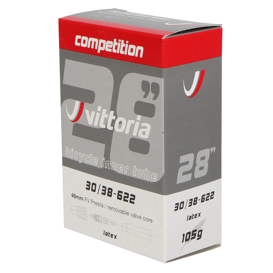 Tube Vittoria Vittoria Competition Latex Tube - 700 x 30-38 48mm Presta Valve Gray