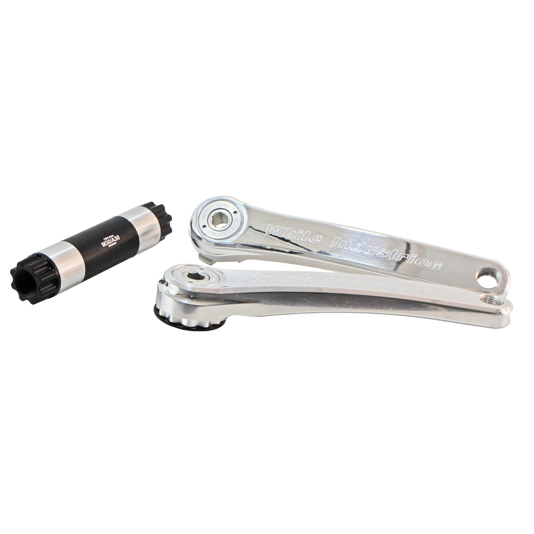 Cranksets and Arms White Industries White Industries M30 Mountain Cranks 30mm Spindle 170mm Silver Light Gray