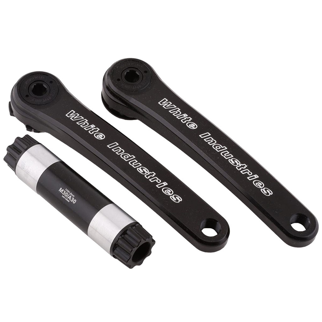 Cranksets and Arms White Industries White Industries M30 Mountain Cranks 30mm Spindle 175mm Black Dark Slate Gray