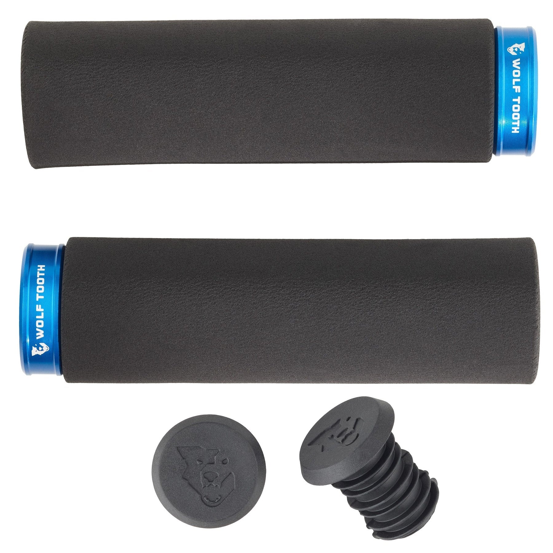 Grips Wolf Tooth Wolf Tooth Fat Paw Lock-on Grips - Black/Blue Dark Slate Gray