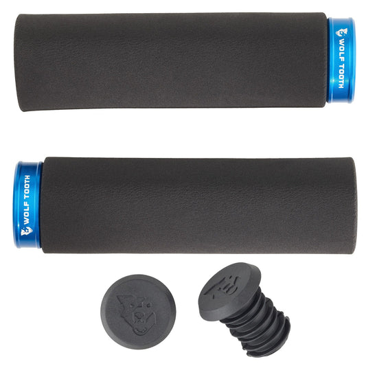 Grips Wolf Tooth Wolf Tooth Fat Paw Lock-on Grips - Black/Blue Dark Slate Gray