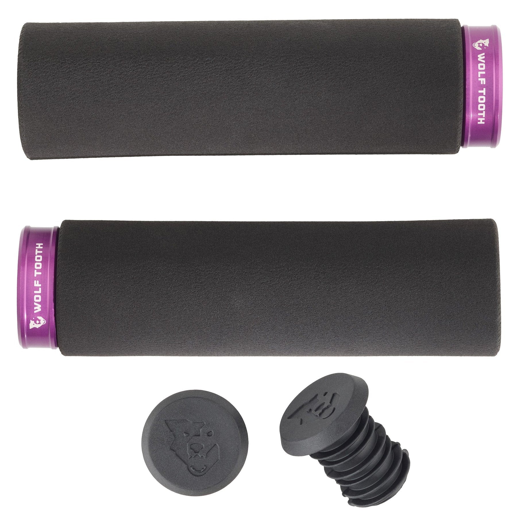 Grips Wolf Tooth Wolf Tooth Fat Paw Lock-on Grips - Black/Purple Dark Slate Gray