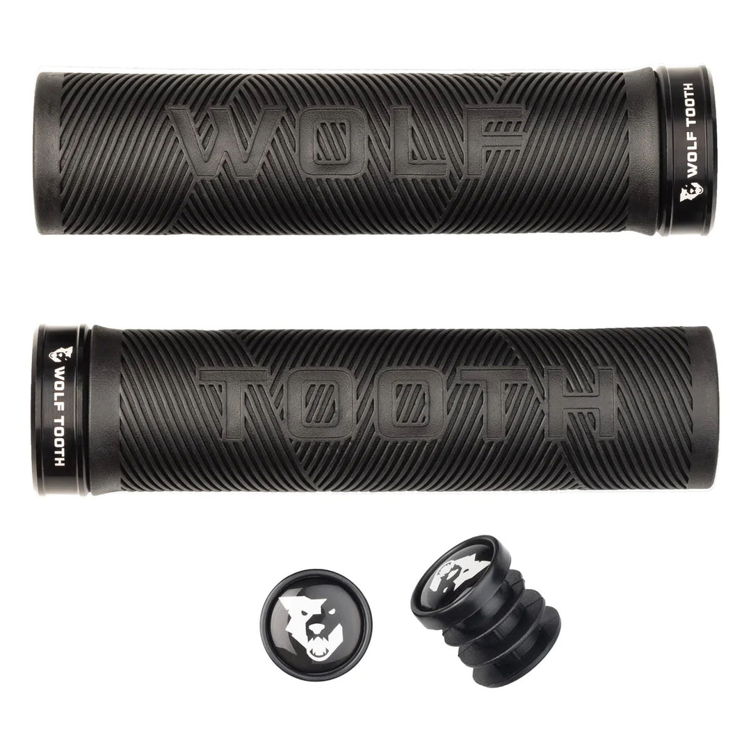 Lock-On Grips Wolf Tooth Wolf Tooth Components Echo Lock-On Grip Set Black/Black Dark Slate Gray
