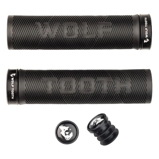 Lock-On Grips Wolf Tooth Wolf Tooth Components Echo Lock-On Grip Set Black/Black Dark Slate Gray