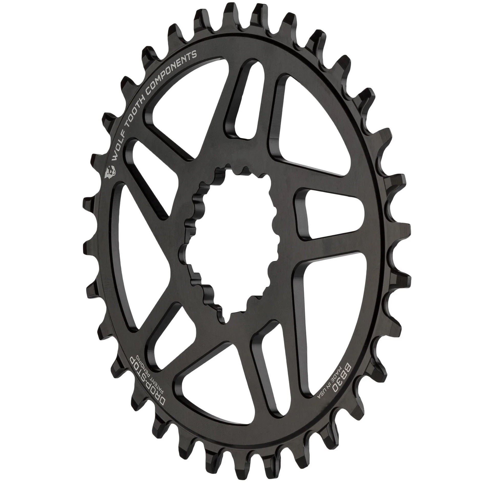 Chainrings Wolf Tooth Wolf Tooth Direct Mount Chainring - 32t SRAM Direct Mount For SRAM 3-Bolt Boost Requires 12-Speed Hyperglide+ Chain BLK Dark Slate Gray