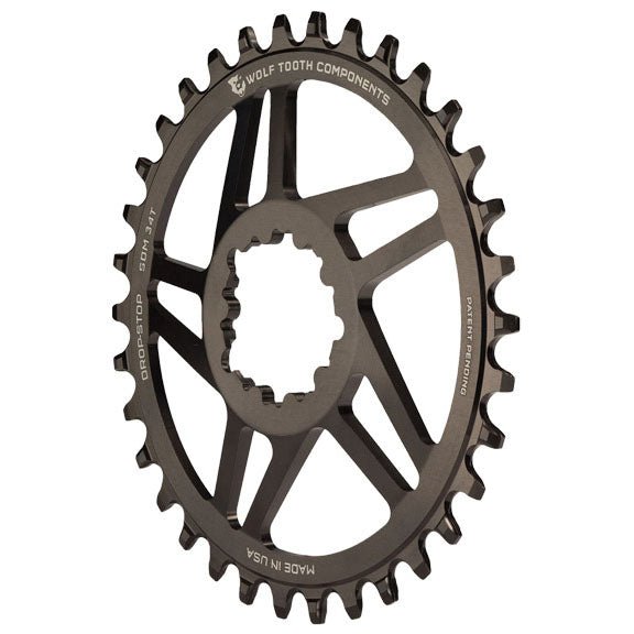 Chainrings Wolf Tooth Wolf Tooth Direct Mount Chainring - 30t SRAM Direct Mount Drop-Stop A For SRAM 3-Bolt Cranksets 6mm Offset BLK Dark Slate Gray