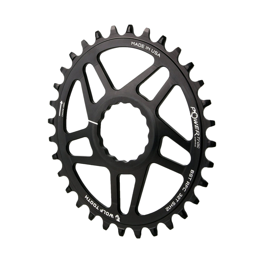 Chainrings Wolf Tooth Wolf Tooth Elliptical Direct Mount Chainring - 32t RaceFace CINCH Boost Drop-Stop ST Shimano 12 Speed HG+ BLK Dark Slate Gray
