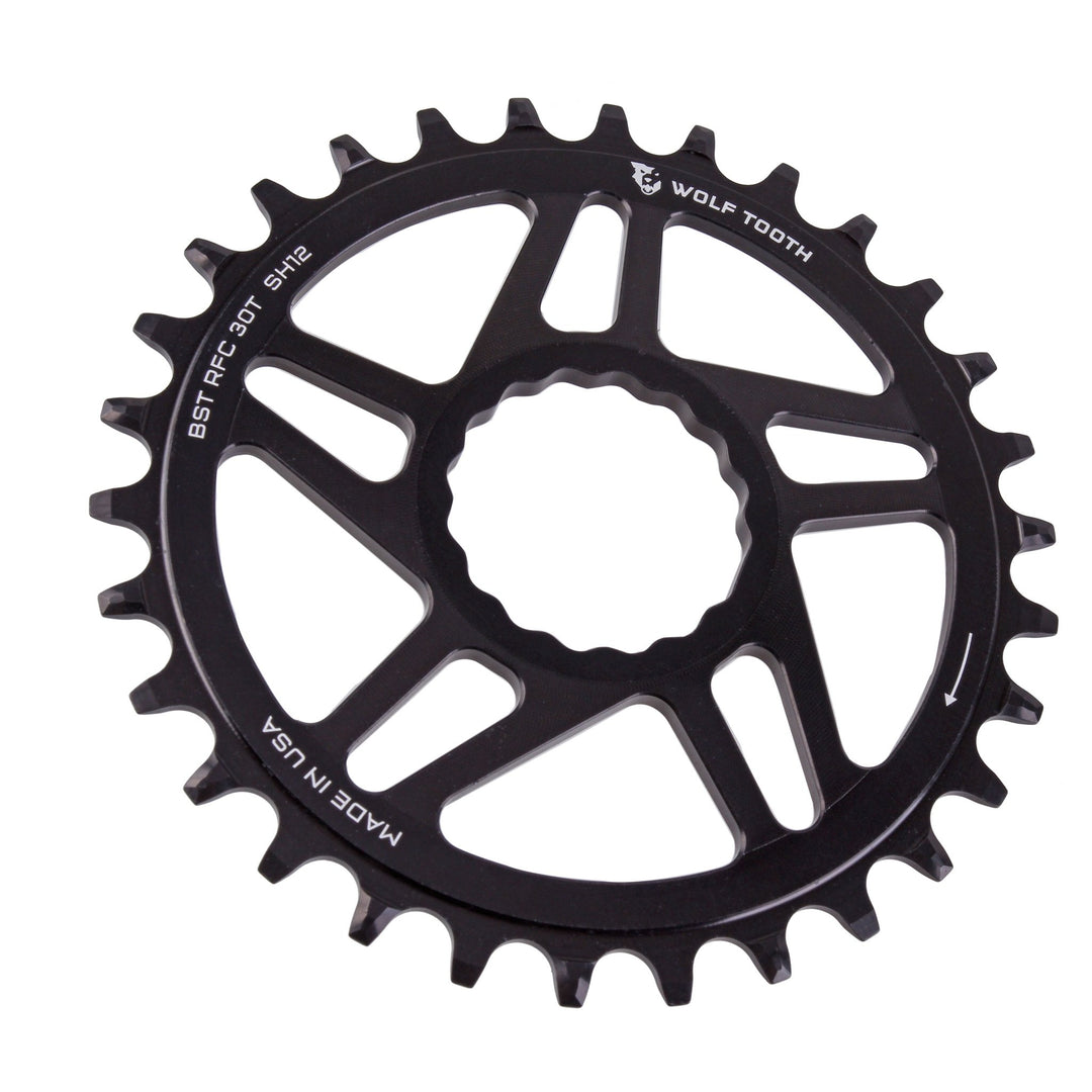 Chainrings Wolf Tooth Wolf Tooth Direct Mount Chainring - 30t RaceFace/Easton CINCH Direct Mount Boost 3mm Offset Requires 12-Speed Hyperglide+ Chain BLK Dark Slate Gray