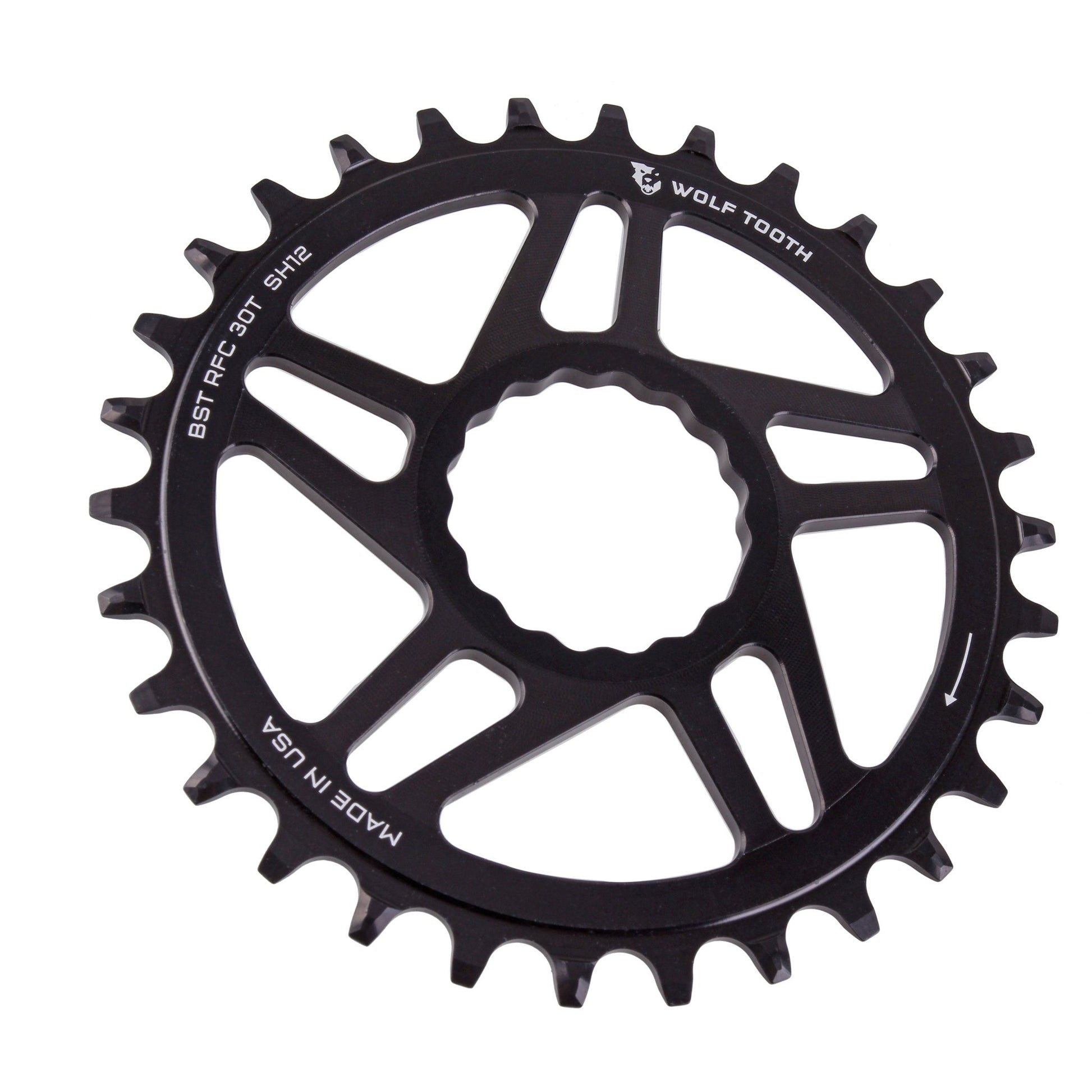 Chainrings Wolf Tooth Wolf Tooth Direct Mount Chainring - 30t RaceFace/Easton CINCH Direct Mount Boost 3mm Offset Requires 12-Speed Hyperglide+ Chain BLK Dark Slate Gray