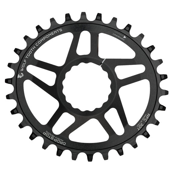 Chainrings Wolf Tooth Wolf Tooth Elliptical Direct Mount Chainring - 30t RaceFace/Easton CINCH Direct Mount Drop-Stop 6mm Offset BLK Dark Slate Gray