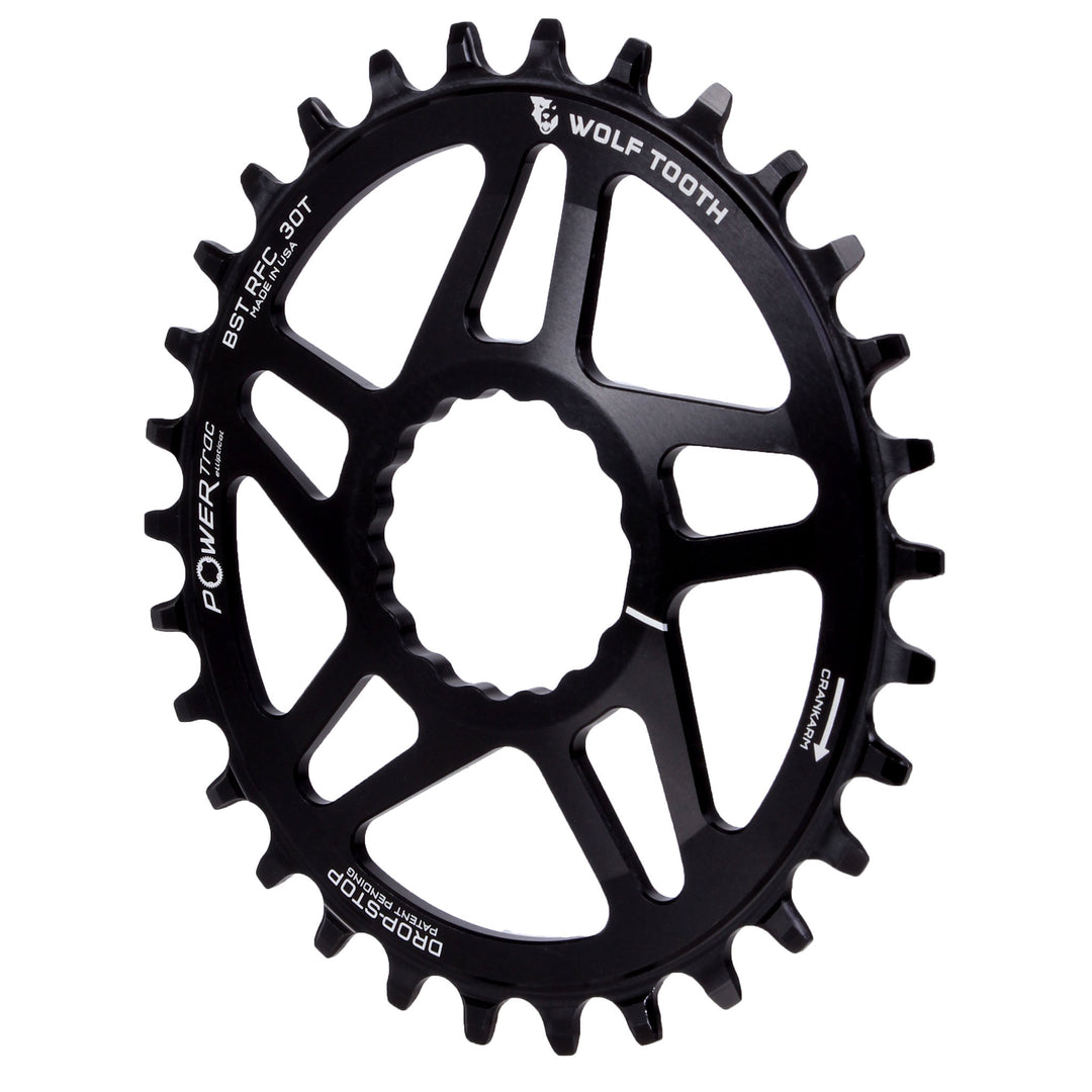 Chainrings Wolf Tooth Wolf Tooth Elliptical Direct Mount Chainring - 30t RaceFace/Easton CINCH Direct Mount Drop-Stop B For Boost Cranks 3mm Offset BLK Black