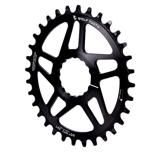Chainrings Wolf Tooth Wolf Tooth Elliptical Direct Mount Chainring - 32t RaceFace/Easton CINCH Direct Mount Drop-Stop A For Boost Cranks 3mm Offset BLK Black