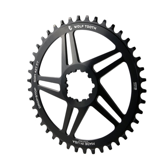 Chainrings Wolf Tooth Wolf Tooth Direct Mount Chainring - 42t SRAM Direct Mount For SRAM 3-Bolt 6mm Offset Drop-Stop B Flattop Compatible BLK Black