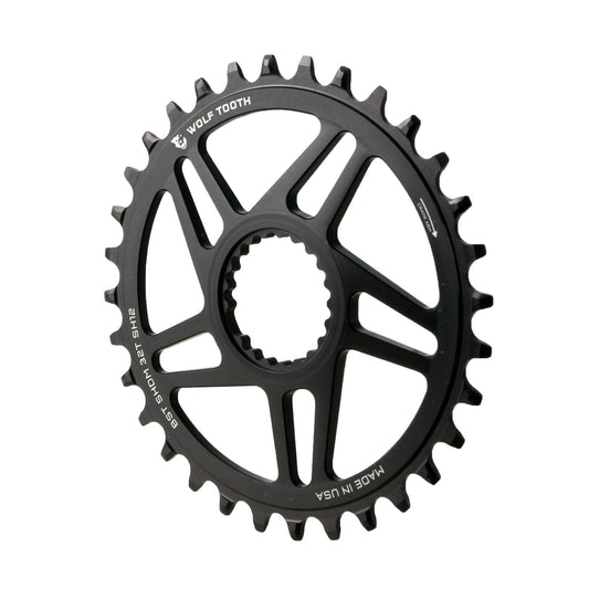 Chainrings Wolf Tooth Wolf Tooth Direct Mount Chainring - 32t Shimano Direct Mount For Boost Cranks 3mm Offset Requires 12-Speed Hyperglide+ Chain BLK Dark Slate Gray