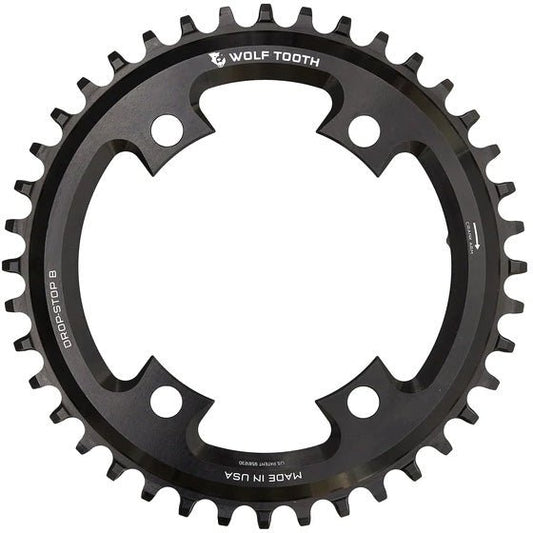 Chainrings Wolf Tooth Wolf Tooth 107 BCD Chainring - 42t Compatible SRAM 107 BCD Drop-Stop B 4-Bolt BLK Dark Slate Gray