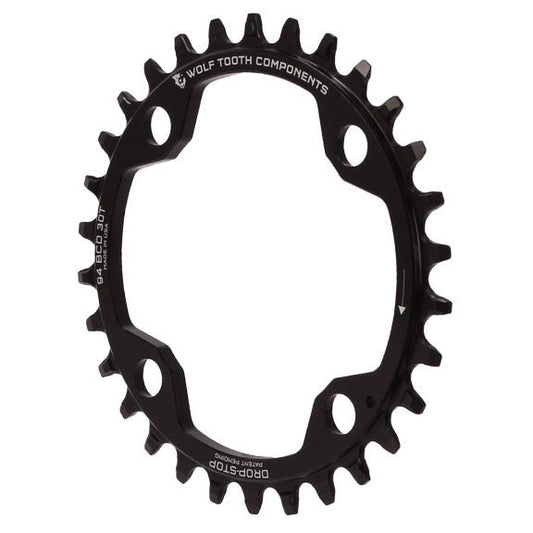 Chainrings Wolf Tooth Wolf Tooth 94 BCD Chainring - 30t 94 BCD 4-Bolt Drop-Stop For SRAM Cranks BLK Black