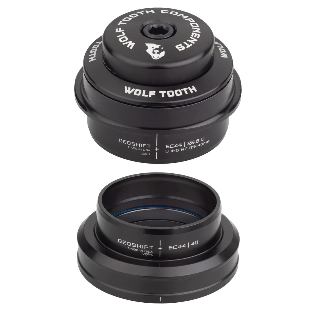 Headsets Wolf Tooth Wolf Tooth GeoShift Performance Angle Headset - 2 Deg Long EC44/EC44 Black Dark Slate Gray