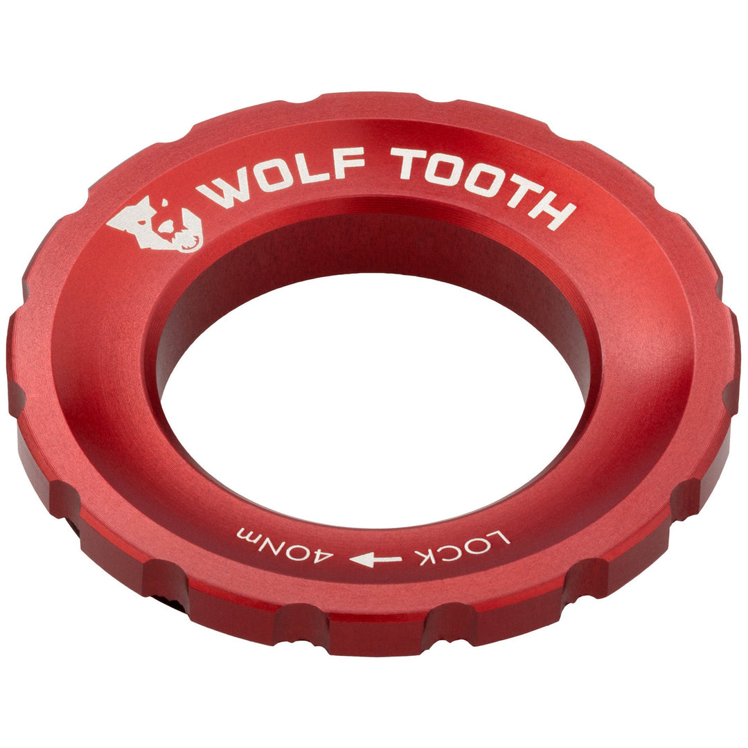Disc Rotor Wolf Tooth Wolf Tooth CenterLock Rotor Lockring - External Splined Red Maroon