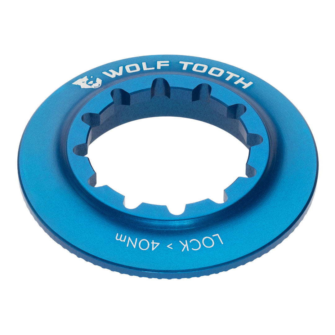 Disc Rotor Wolf Tooth Wolf Tooth Centerlock Rotor Lockring - Internal Splined Blue Steel Blue