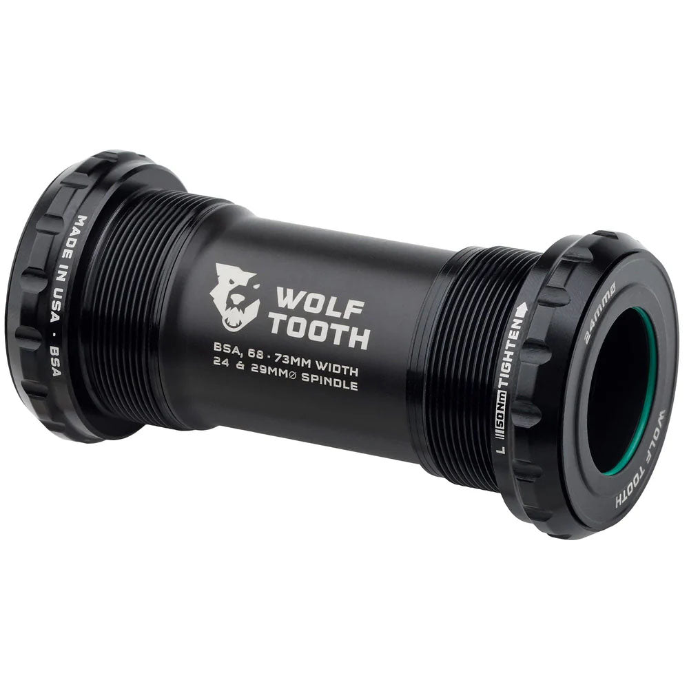 Bottom Brackets Wolf Tooth Wolf Tooth Bottom Bracket - English (BSA) 68/73mm For 24mm Spindle Black Dark Slate Gray