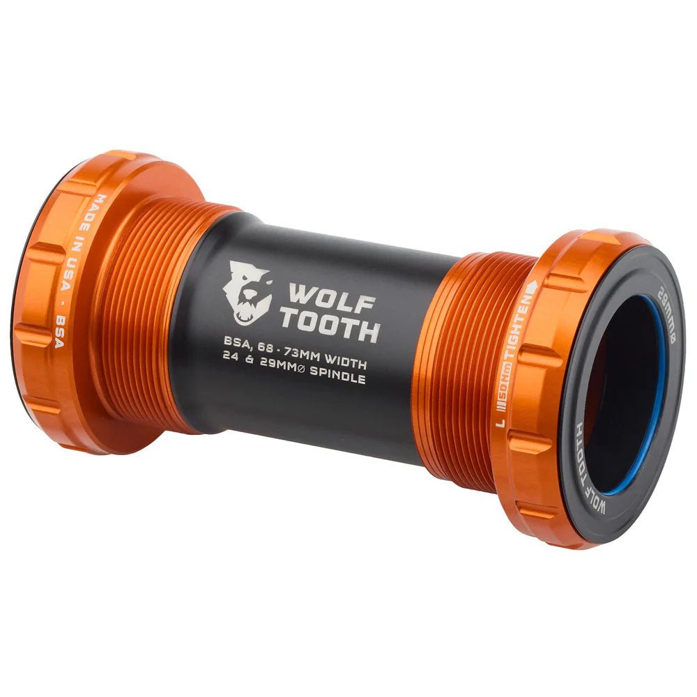 Bottom Brackets Wolf Tooth Wolf Tooth Bottom Bracket - English (BSA) 68/73mm For 29mm Spindle Orange Chocolate