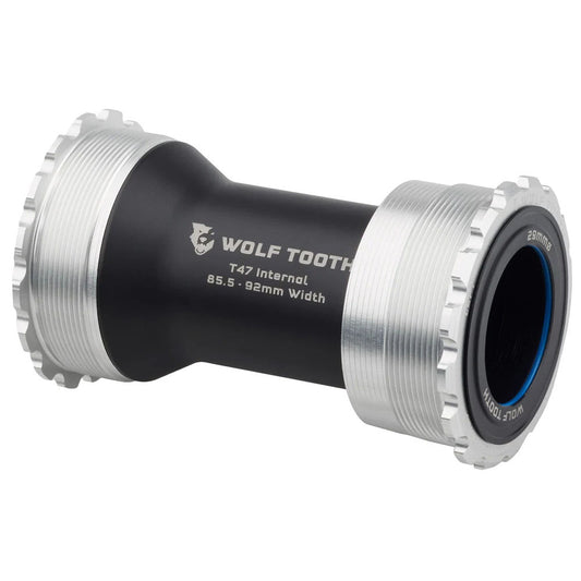 Bottom Brackets Wolf Tooth Wolf Tooth Bottom Bracket - T47 Inboard 85.5/92mm For 29mm Spindle Raw Silver Light Gray