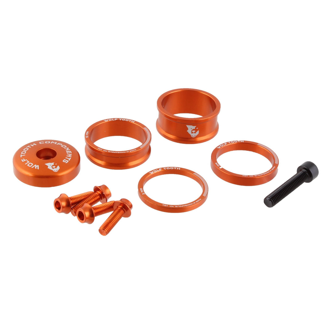 Headset Spacers Wolf Tooth Wolf Tooth BlingKit: Headset Spacer Kit 3 510 15mm Orange Chocolate